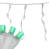 Online Set of 70 Green LED Wide Angle Icicle Christmas Lights - 6ft White Wire Icicles