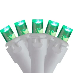 Online Set of 70 Green LED Wide Angle Icicle Christmas Lights - 6ft White Wire Icicles