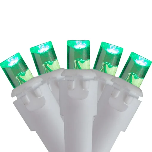 Online Set of 70 Green LED Wide Angle Icicle Christmas Lights - 6ft White Wire Icicles