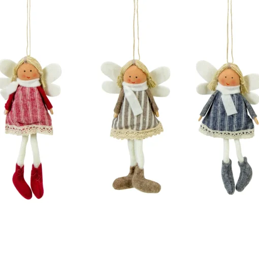 Clearance Set of 3 Hanging Angel Doll Christmas Ornaments 6" Angels & Cherubs