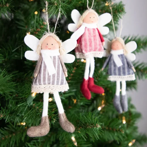 Clearance Set of 3 Hanging Angel Doll Christmas Ornaments 6" Angels & Cherubs