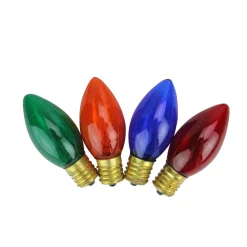 Sale Set of 4 Incandescent C7 Transparent Multi Twinkle Replacement Bulbs Replacement Bulbs