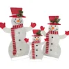 Set of 3 LED Lighted Family of Snowmen Outdoor Christmas Decoration Snowmen