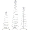 Clearance Set of 3 LED Lighted Multi-Color Outdoor Spiral Christmas Cone Trees 3', 4', and 6' Trees