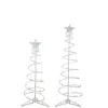 Set of 2 LED Lighted Multi-Color Outdoor Spiral Christmas Cone Trees 3', 4' Trees