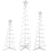 Set of 3 LED Lighted Warm White Outdoor Spiral Christmas Cone Trees 3', 4', and 6' Trees