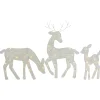 Best Set of 3 LED Lighted White Reindeer Family Outdoor Christmas Decorations 29" Animals