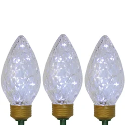 Online Set of 3 Lighted LED C9 Bulb Christmas Pathway Marker Lawn Stakes - Clear Lights Lawn Stakes