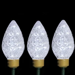 Online Set of 3 Lighted LED C9 Bulb Christmas Pathway Marker Lawn Stakes - Clear Lights Lawn Stakes