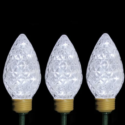Online Set of 3 Lighted LED C9 Bulb Christmas Pathway Marker Lawn Stakes - Clear Lights Lawn Stakes