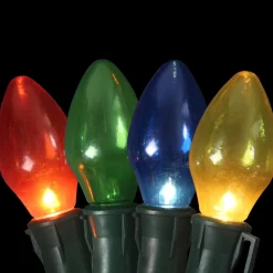 Clearance Set of 4 Lighted Multi-Color Jumbo C7 Bulb Christmas Pathway Marker Lawn Stakes Lawn Stakes