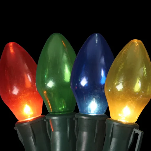 Clearance Set of 4 Lighted Multi-Color Jumbo C7 Bulb Christmas Pathway Marker Lawn Stakes Lawn Stakes