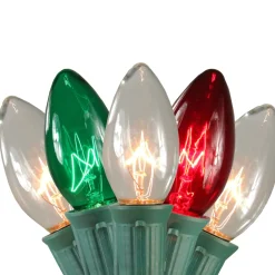 New Set of 15 Lighted Red, Clear and Green C9 Christmas Pathway Marker Decor C7 & C9 Lights
