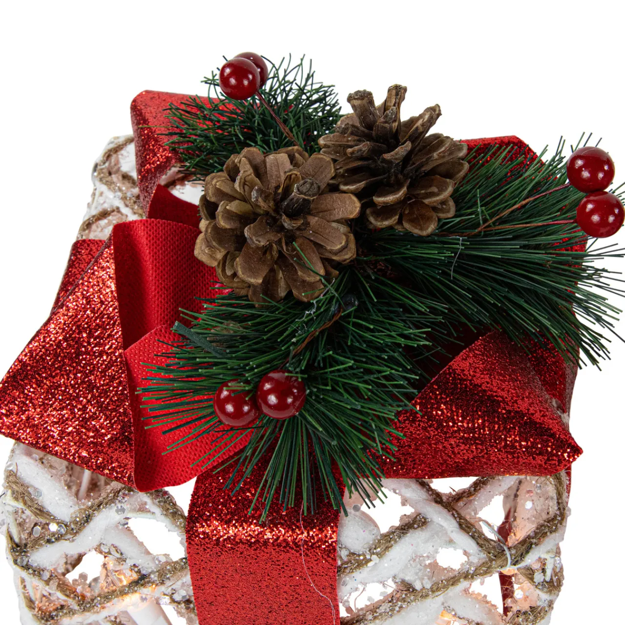 Hot Set of 3 Lighted White Rope Gift Box Christmas Decorations 9.75" Gifts & Bows