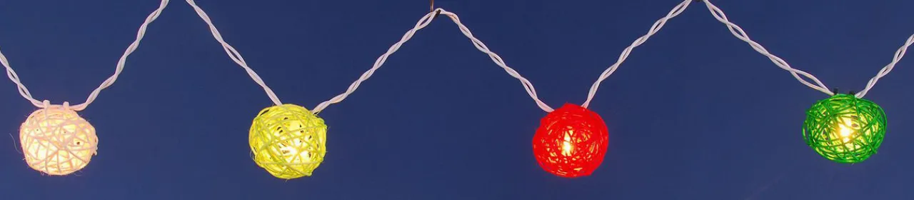 Best Set of 10 Multi-Colored Clear Ball Party Lights - 3ft White Wire Novelty