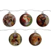 Outlet Set of 5 Norman Rockwell Glass Christmas Disc Lights Battery Operated