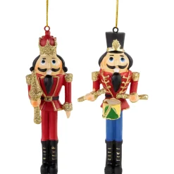 Online Set of 2 Nutcracker King and Soldier Christmas Ornaments 5.75" Nutcrackers