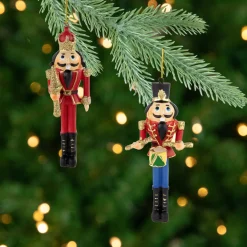 Online Set of 2 Nutcracker King and Soldier Christmas Ornaments 5.75