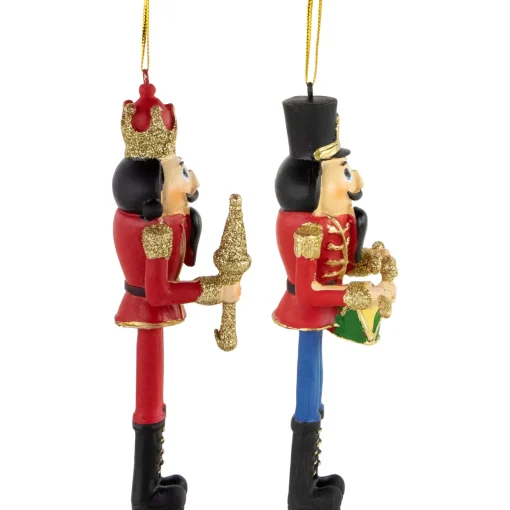 Online Set of 2 Nutcracker King and Soldier Christmas Ornaments 5.75" Nutcrackers