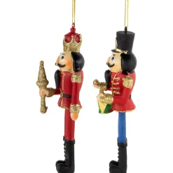 Online Set of 2 Nutcracker King and Soldier Christmas Ornaments 5.75