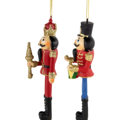 Online Set of 2 Nutcracker King and Soldier Christmas Ornaments 5.75" Nutcrackers