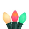 Clearance Set of 25 Opaque Red, White and Green C7 Christmas Light Set, 24ft Green Wire C7 & C9 Lights