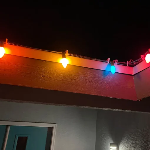 Clearance Set of 25 Opaque Vibrant Multi-Color C9 Christmas Light Set, 24ft Green Wire C7 & C9 Lights