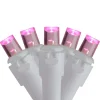 Outlet Set of 70 Pink LED Wide Angle Icicle Christmas Lights - 6ft White Wire Icicles