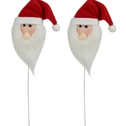 Online Set of 2 Plush Santa Claus Christmas Picks 18" Novelty