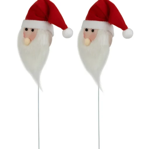 Online Set of 2 Plush Santa Claus Christmas Picks 18" Novelty