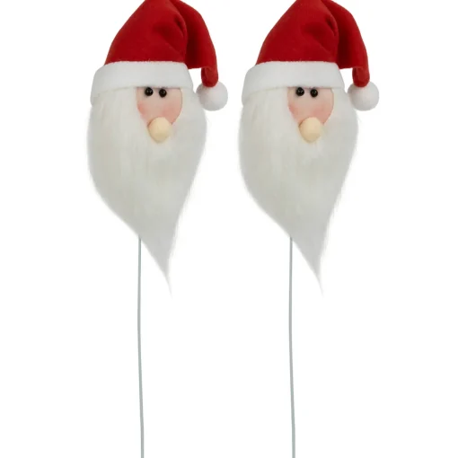Online Set of 2 Plush Santa Claus Christmas Picks 18" Novelty