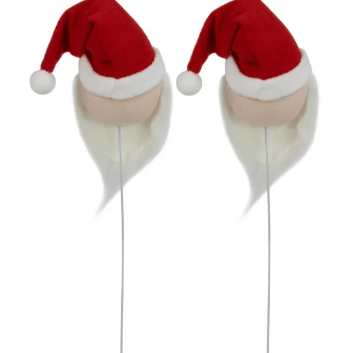 Online Set of 2 Plush Santa Claus Christmas Picks 18" Novelty