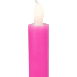New Set of 4 Purple and Pink Flickering LED Christmas Advent Wax Taper Candles 9.5