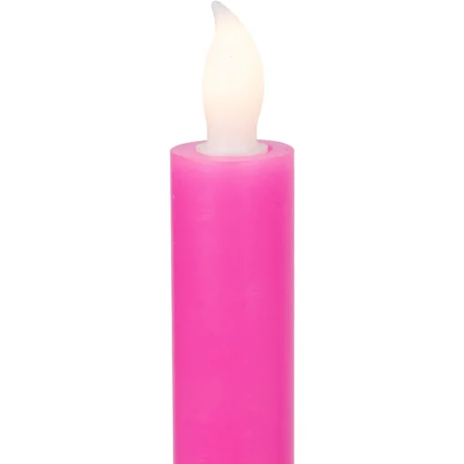 New Set of 4 Purple and Pink Flickering LED Christmas Advent Wax Taper Candles 9.5" Advent Calendars