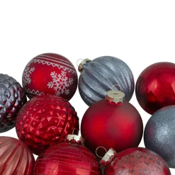 Online Set of 12 Red and Blue Finial and Glass Ball Christmas Ornaments Glass|Ball Ornaments