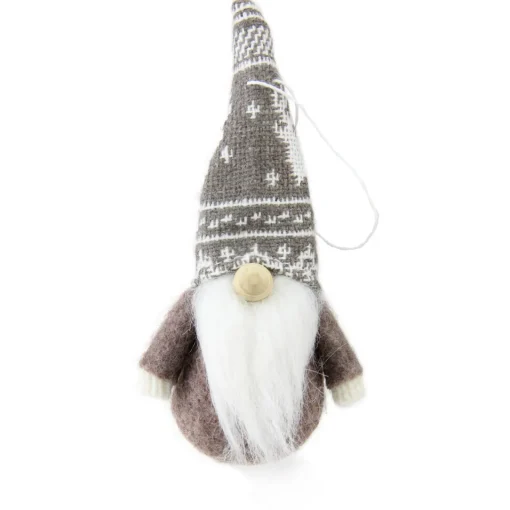 Hot Set of 3 Red and Brown Santa Gnome Christmas Ornaments 4.5" Gnomes