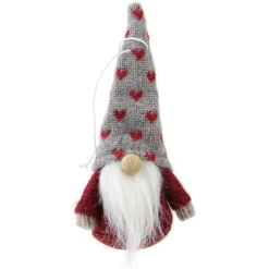 Hot Set of 3 Red and Brown Santa Gnome Christmas Ornaments 4.5