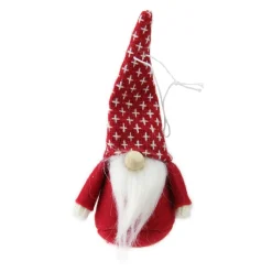 Hot Set of 3 Red and Brown Santa Gnome Christmas Ornaments 4.5