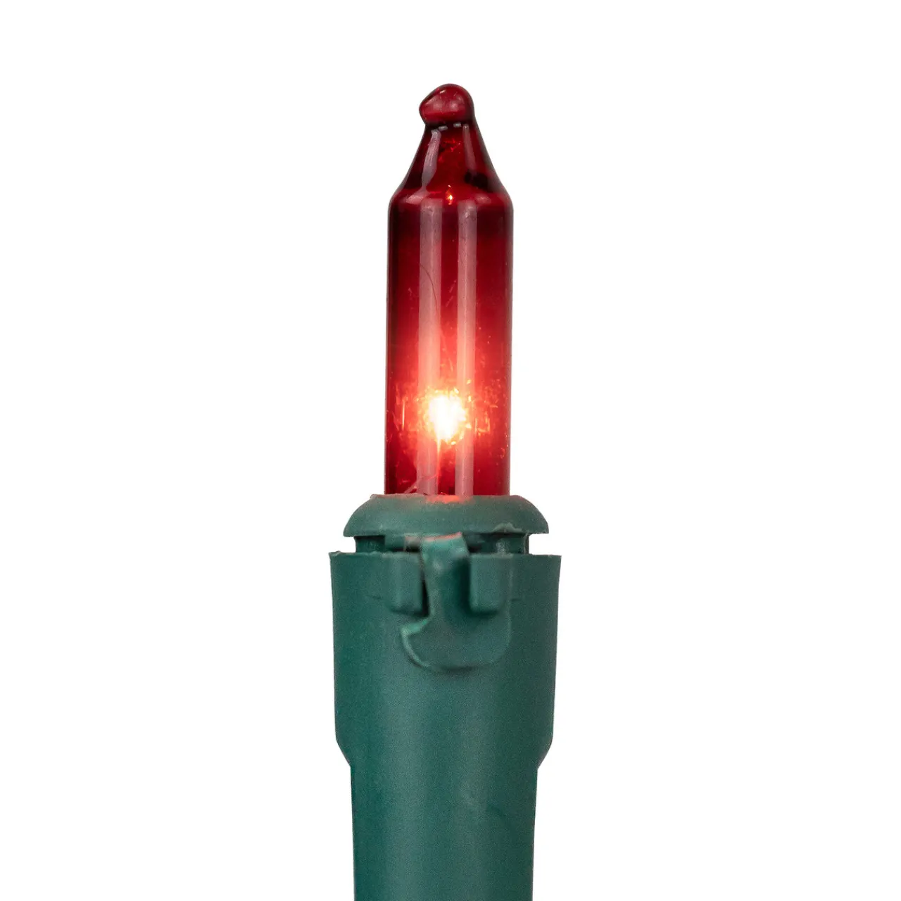 Sale Set of 50 Red and Clear Mini Christmas Lights, 2.5" Spacing - Green Wire Incandescent