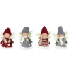 Discount Set of 4 Red and Gray Plush Angel Christmas Ornaments 4.25" Angels & Cherubs