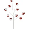 Outlet Set of 2 Red and White Glittered Candy Cane Christmas Picks 22" Sprays, Picks & Branches