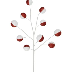 Outlet Set of 2 Red and White Glittered Candy Cane Christmas Picks 22" Sprays, Picks & Branches