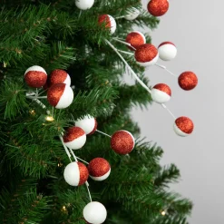 Outlet Set of 2 Red and White Glittered Candy Cane Christmas Picks 22