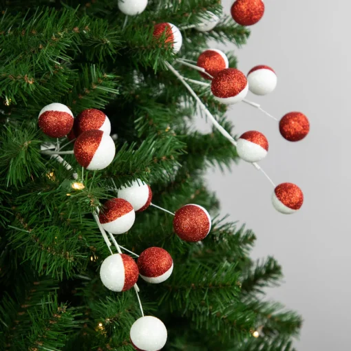 Outlet Set of 2 Red and White Glittered Candy Cane Christmas Picks 22" Sprays, Picks & Branches