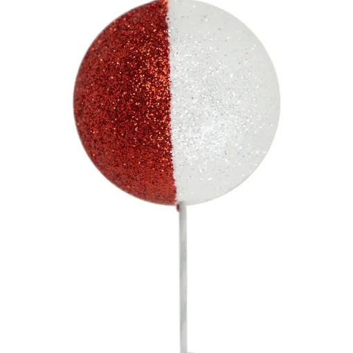 Outlet Set of 2 Red and White Glittered Candy Cane Christmas Picks 22" Sprays, Picks & Branches