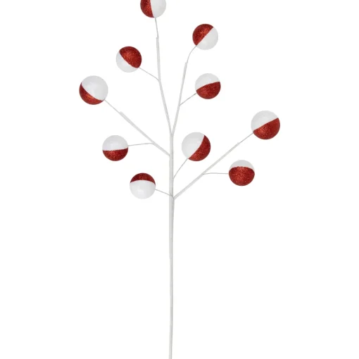 Outlet Set of 2 Red and White Glittered Candy Cane Christmas Picks 22" Sprays, Picks & Branches
