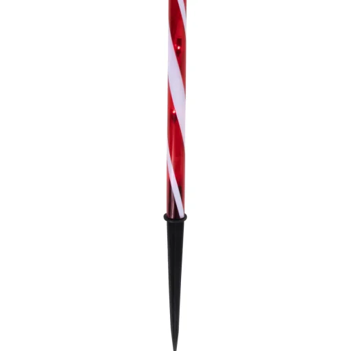 New Set of 3 Red and White Twinkle Candy Cane Pathway Markers 26" Lawn Stakes