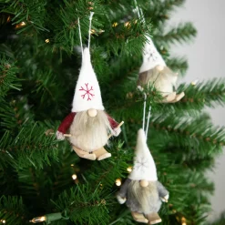 Set of 3 Skiing Gnomes Christmas Ornaments 4.5" Gnomes