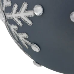 Outlet Set of 2 Slate Blue Jeweled Snowflake Glass Christmas Ball Ornaments Glass|Ball Ornaments