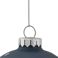 Outlet Set of 2 Slate Blue Jeweled Snowflake Glass Christmas Ball Ornaments Glass|Ball Ornaments